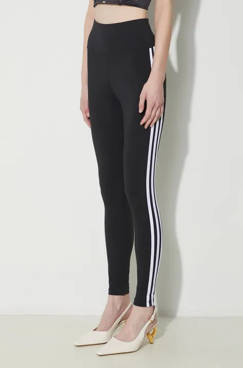 Tajice adidas Originals 3-Stripe Leggings za žene, boja: crna, s aplikacijom, IP2968