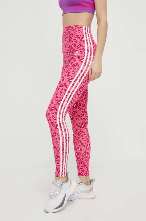 Legíny adidas dámske, ružová farba, vzorované, IS2151