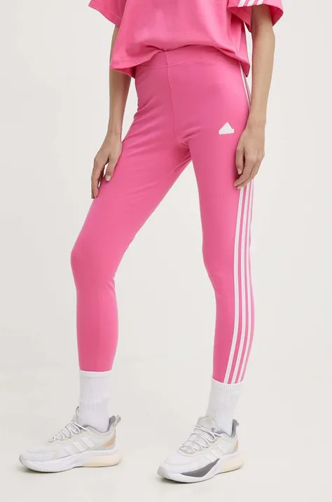 Tajice adidas za žene, boja: ružičasta, s aplikacijom, IS3623