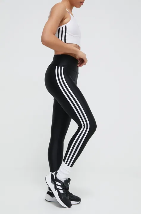 Tajice adidas Originals 3-Stripes za žene, boja: crna, s aplikacijom