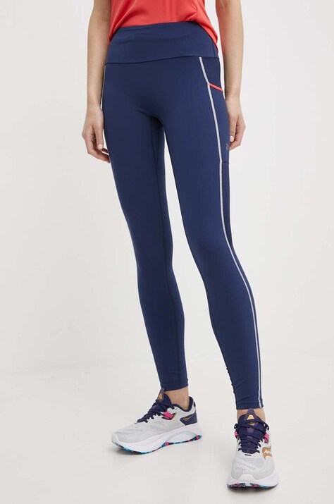 Fila leggins de alergare Riesi culoarea albastru marin, neted, FAW0713
