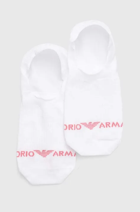Nogavice Emporio Armani Underwear 2-pack ženske, bela barva, 292312 4R229