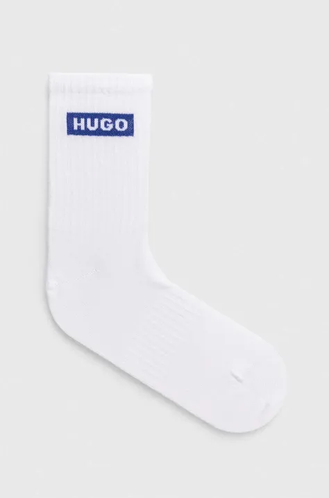Čarape Hugo Blue 3-pack za žene, boja: bijela