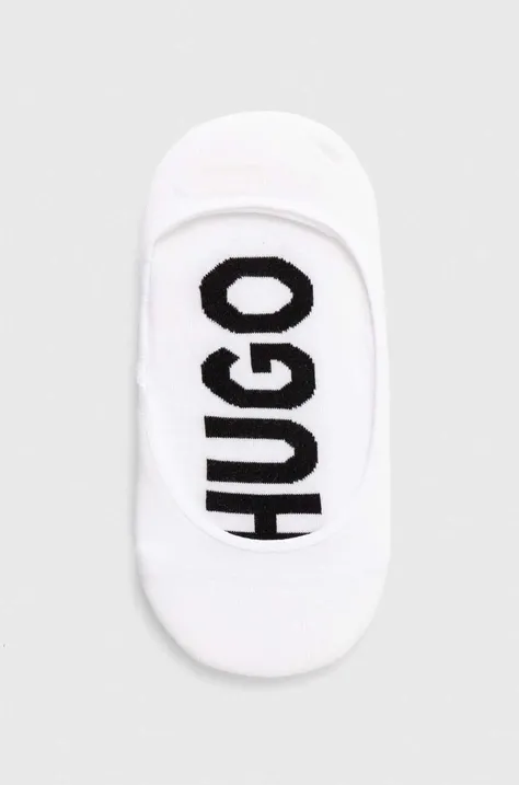 Nogavice HUGO 2-pack ženski, bela barva