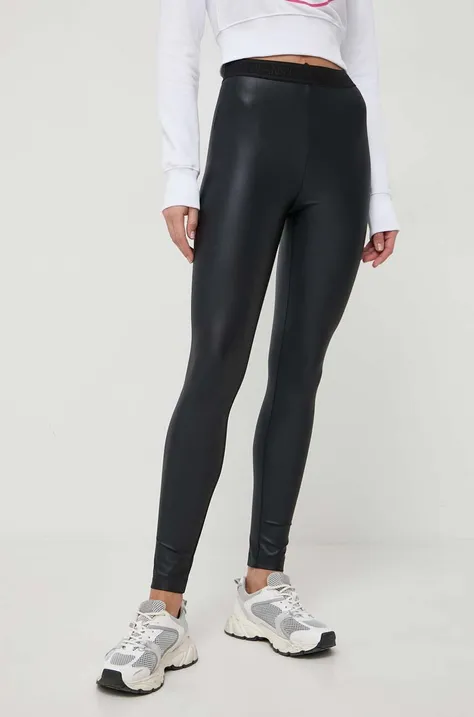 Legíny Versace Jeans Couture dámské, černá barva, hladké, 76HAC101 J0062