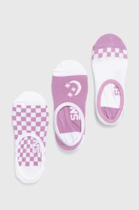 Шкарпетки Vans 3-pack жіночі колір фіолетовий