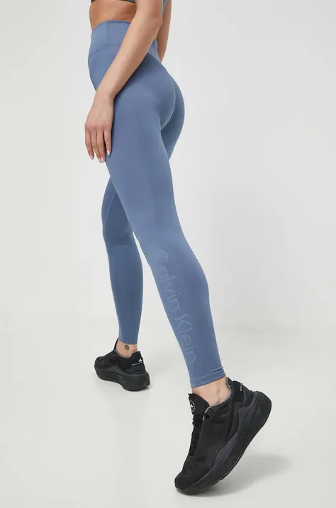 Calvin Klein Performance legginsy treningowe kolor niebieski z nadrukiem