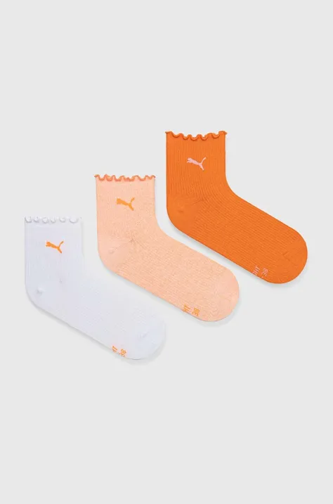 Шкарпетки Puma 3-pack жіночі колір помаранчевий 938398