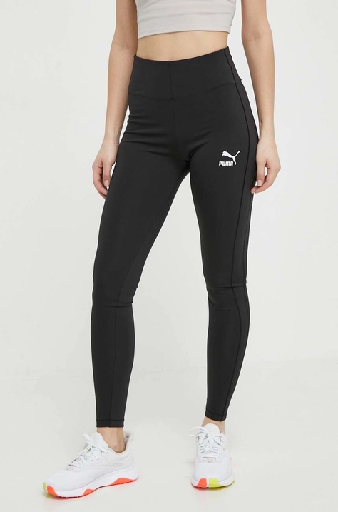 Puma edzős legging T7 fekete, sima, 624215