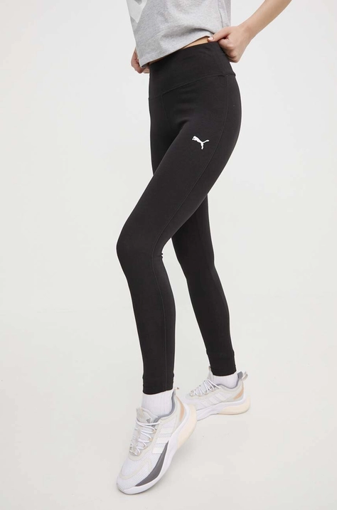 Puma legginsy HER damskie kolor czarny gładkie 677890