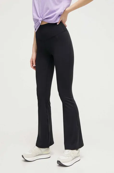 P.E Nation spodnie damskie kolor czarny dzwony high waist