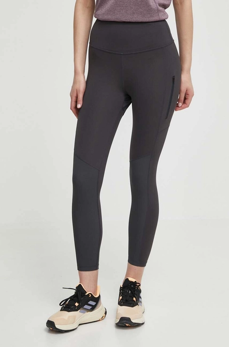 Helly Hansen leggins sport Blaze femei, culoarea gri, neted, 63182