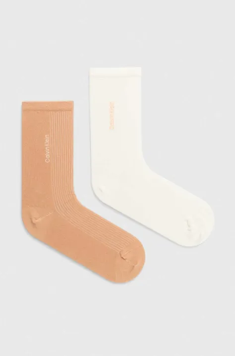 Ponožky Calvin Klein 2-pak dámske, ružová farba, 701226649