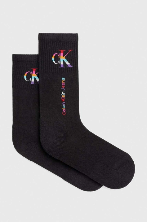 Čarape Calvin Klein Jeans 2-pack za žene, boja: crna