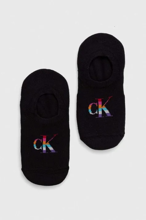 Ponožky Calvin Klein Jeans 2-pak dámske, čierna farba