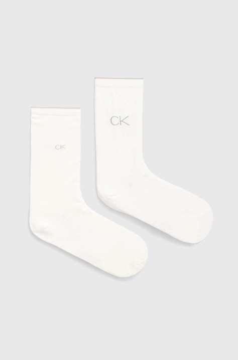 Čarape Calvin Klein 2-pack za žene, boja: bijela