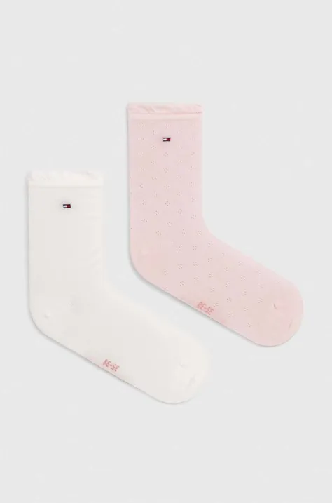 Čarape Tommy Hilfiger 2-pack za žene, boja: ružičasta