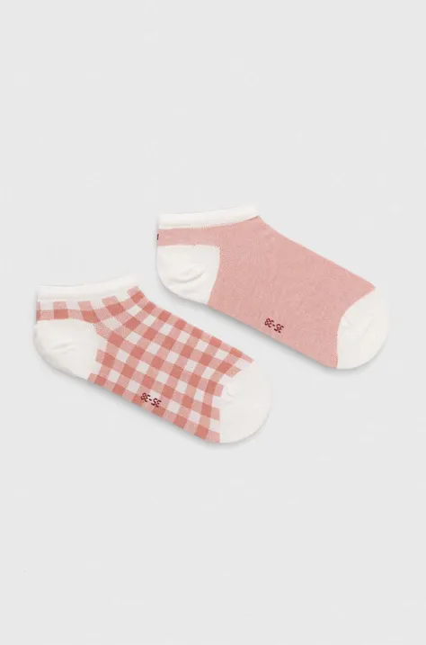 Шкарпетки Tommy Hilfiger 2-pack жіночі колір рожевий