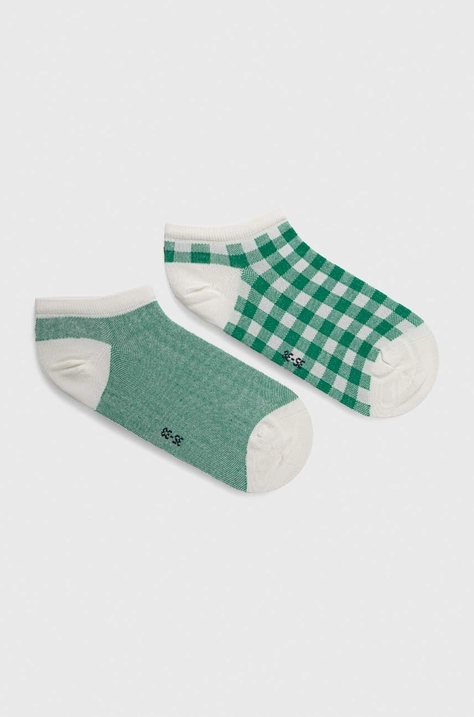 Tommy Hilfiger sosete 2-pack femei, culoarea verde