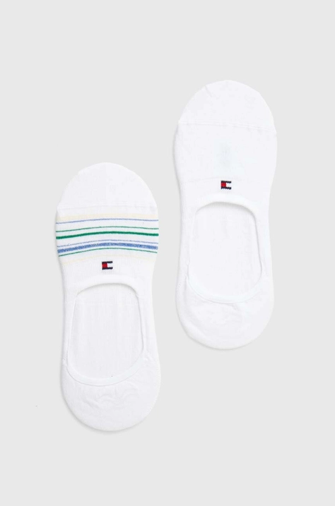 Nogavice Tommy Hilfiger 2-pack ženski, bela barva