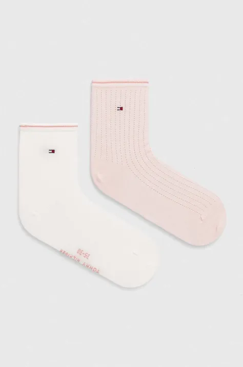 Ponožky Tommy Hilfiger 2-pak dámske, ružová farba, 701227442