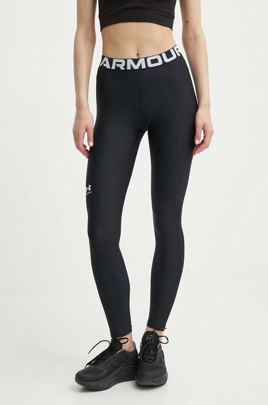 Under Armour leggins de antrenament HG Authentics culoarea negru, cu imprimeu, 1383559