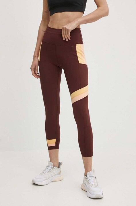 Sportovní legíny Rip Curl Revival dámské, vínová barva, vzorované