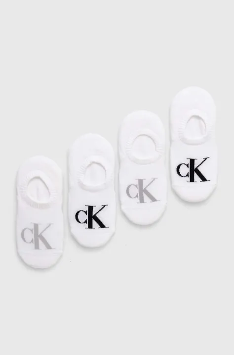 Ponožky Calvin Klein Jeans 4-pack dámské, bílá barva, 701229678