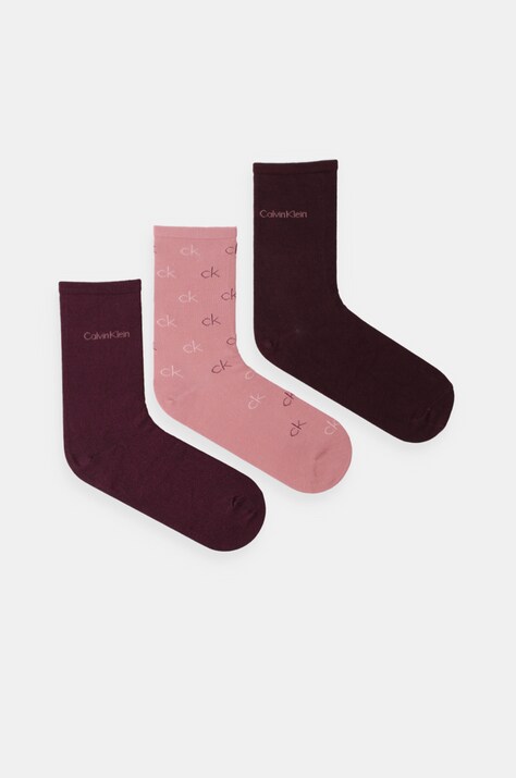 Κάλτσες Calvin Klein 3-pack χρώμα: ροζ, 701229444