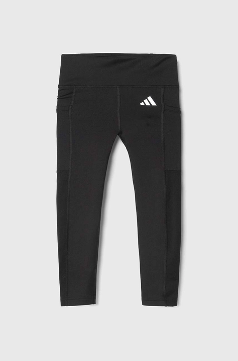 Dětské legíny adidas černá barva, hladké