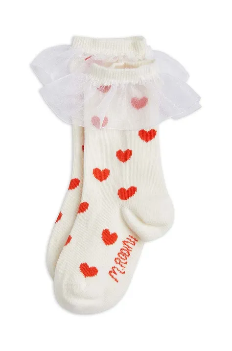 Detské ponožky Mini Rodini biela farba