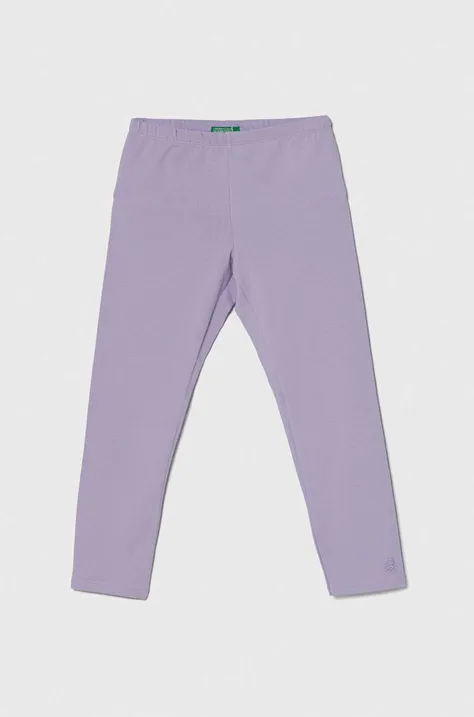 United Colors of Benetton leggins copii culoarea violet, neted