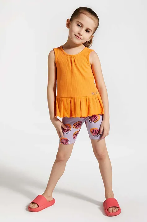 Detské krátke nohavice Coccodrillo fialová farba, vzorované