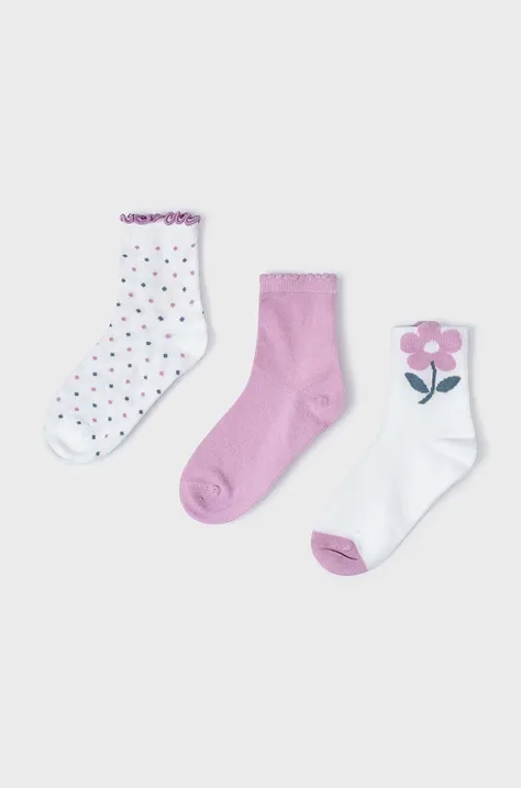 Dječje čarape Mayoral 3-pack boja: ljubičasta