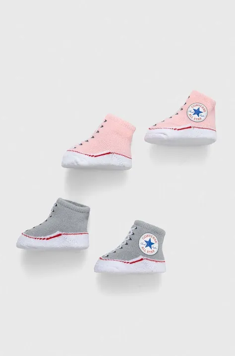 Ponožky pre bábätká Converse 2-pak ružová farba