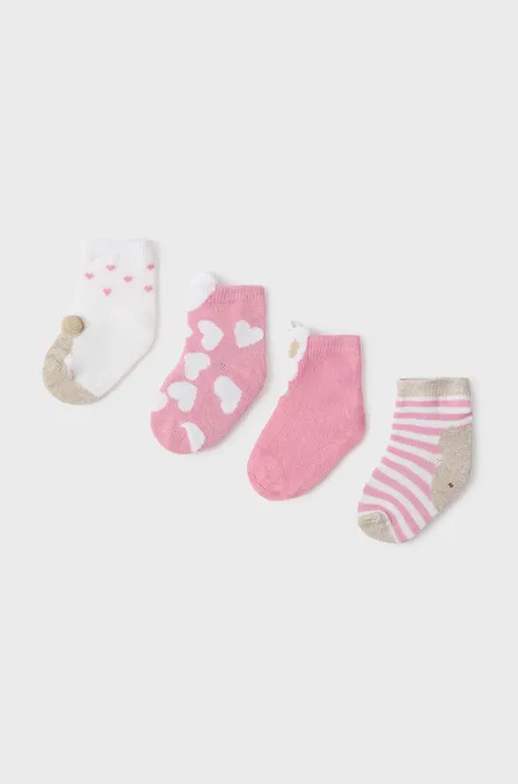 Κάλτσες μωρού Mayoral Newborn 4-pack χρώμα: ροζ