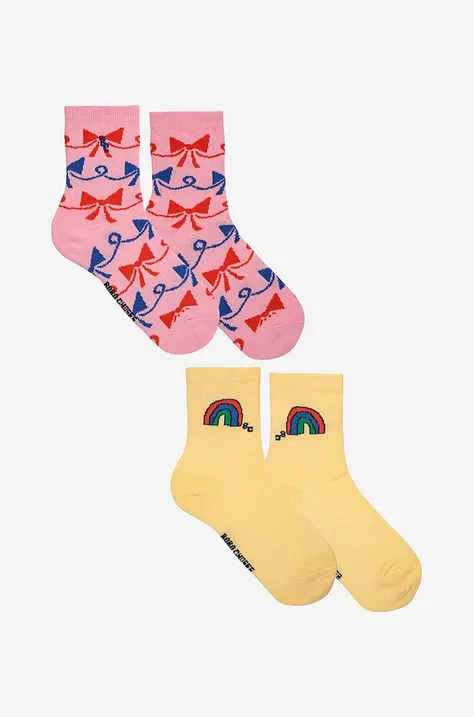 Detské ponožky Bobo Choses 2-pak ružová farba