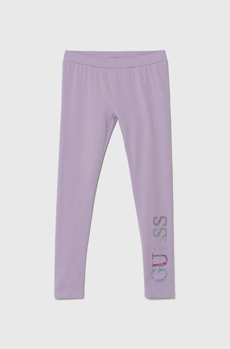 Guess gyerek legging lila, nyomott mintás