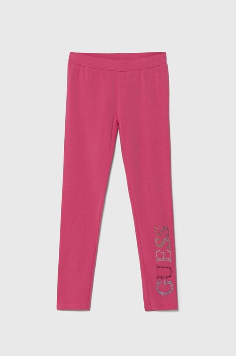 Guess leggins copii culoarea roz, cu imprimeu
