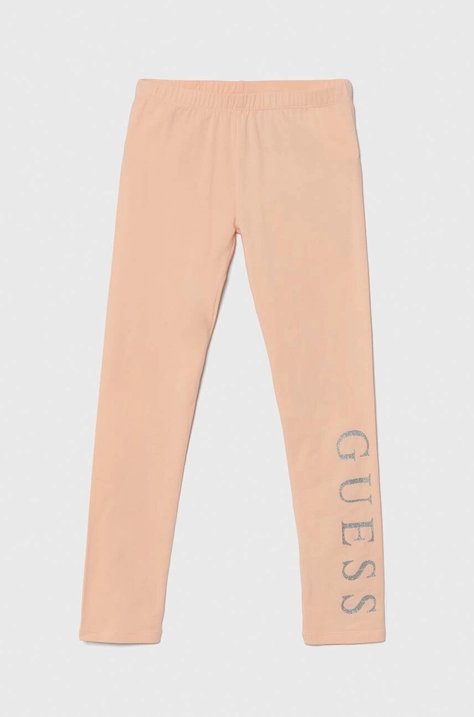 Guess leggins copii culoarea portocaliu, cu imprimeu