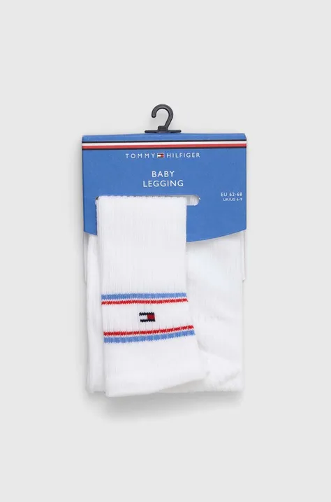 Tommy Hilfiger legginsy niemowlęce kolor biały wzorzyste