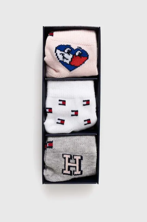 Tommy Hilfiger skarpetki niemowlęce 3-pack kolor różowy