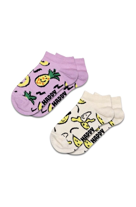 Detské ponožky Happy Socks Kids Fruits Low Socks 2-pak ružová farba