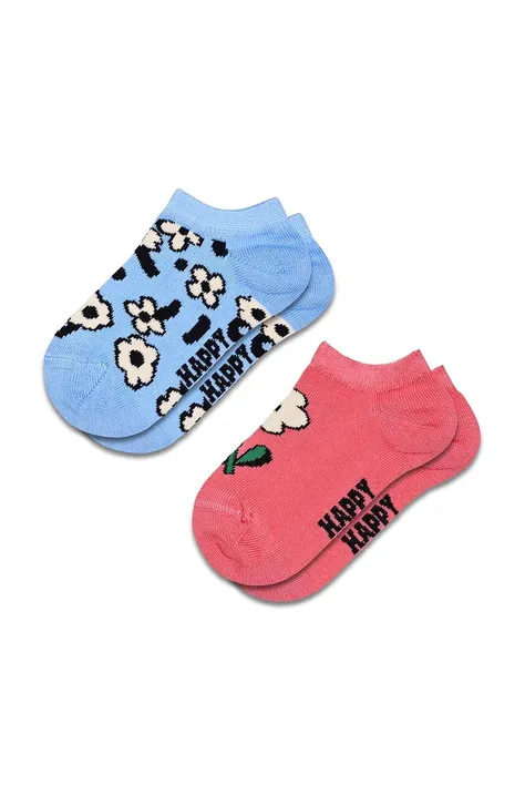 Happy Socks calzini bambino/a Kids Flowers Low Socks pacco da 2 colore blu