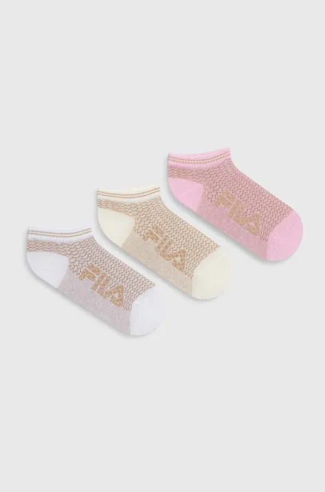 Дитячі шкарпетки Fila 3-pack колір бежевий