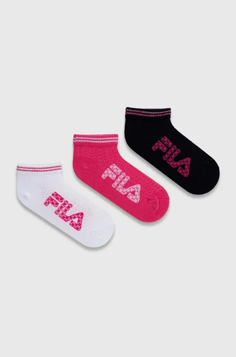 Otroške nogavice Fila 3-pack roza barva