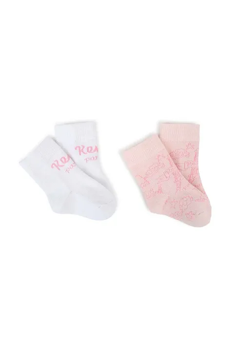 Kenzo Kids skarpetki niemowlęce 2-pack kolor różowy