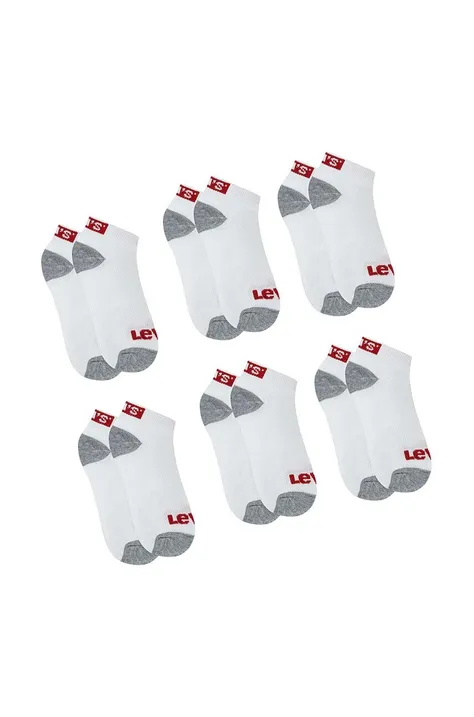 Дитячі шкарпетки Levi's LHN BOX TAB LOW CUT 6PK 6-pack колір білий