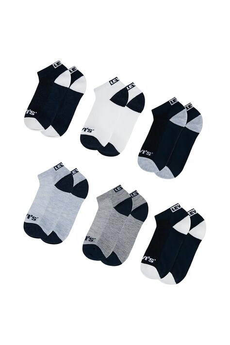 Dětské ponožky Levi's LHN BOX TAB LOW CUT 6PK 6-pack šedá barva