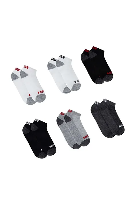 Detské ponožky Levi's LHN BOX TAB LOW CUT 6PK 6-pak čierna farba